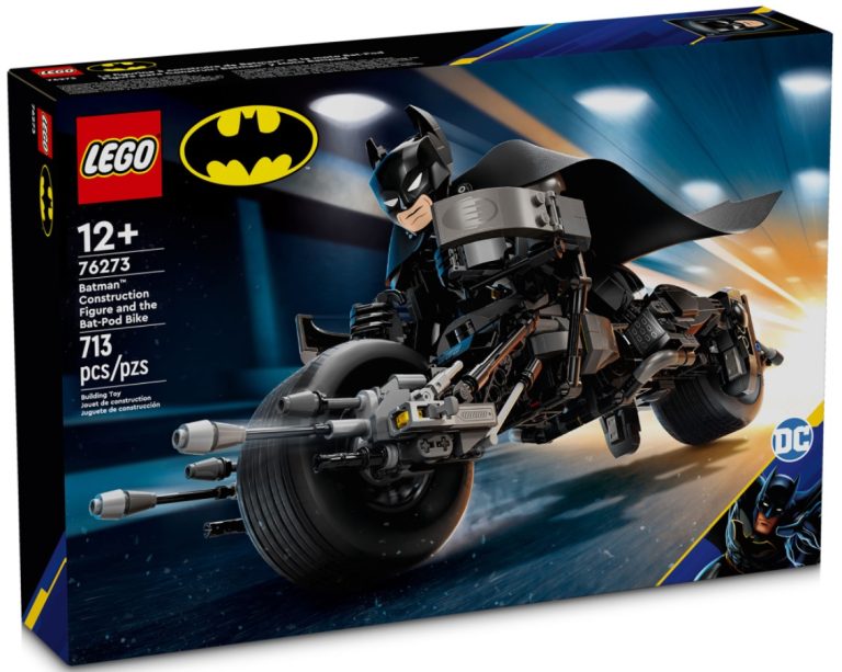 LEGO DC Comics 76273 Batman Construction Figure and the Bat-Pod Bike Summer August 2024 Release Date Front Box
