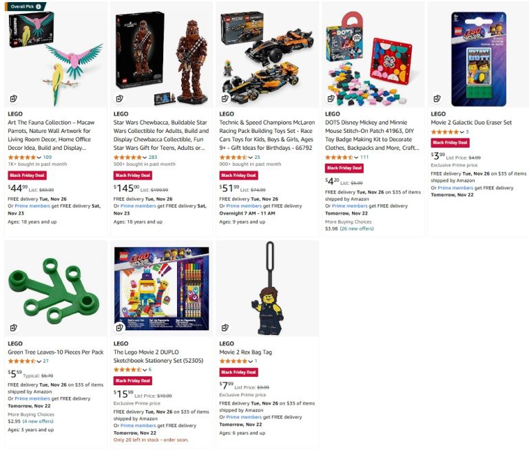 Amazon US LEGO Black Friday 2024 Sales & Deals November List
