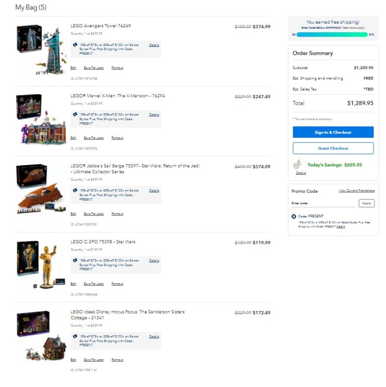 ShopDisney US LEGO November 2024 Sale 18+ LEGO Adulst Welcome Sets