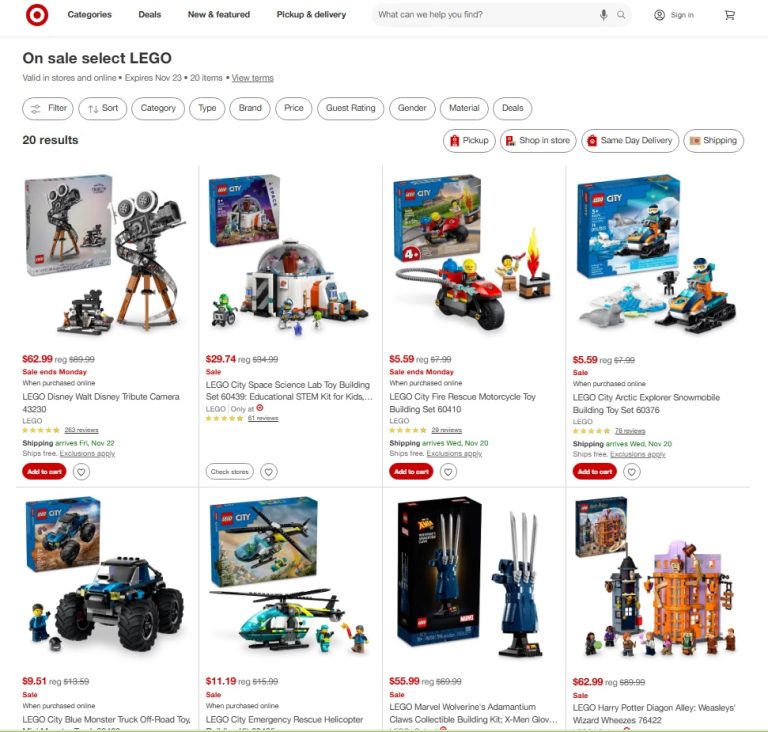 Target US LEGO Weekly Flyer Sale November 17-23, 2024