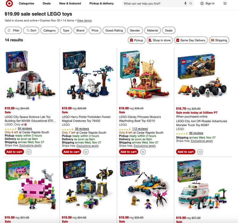 Target US LEGO Weekly Flyer Sale November 24-30, 2024