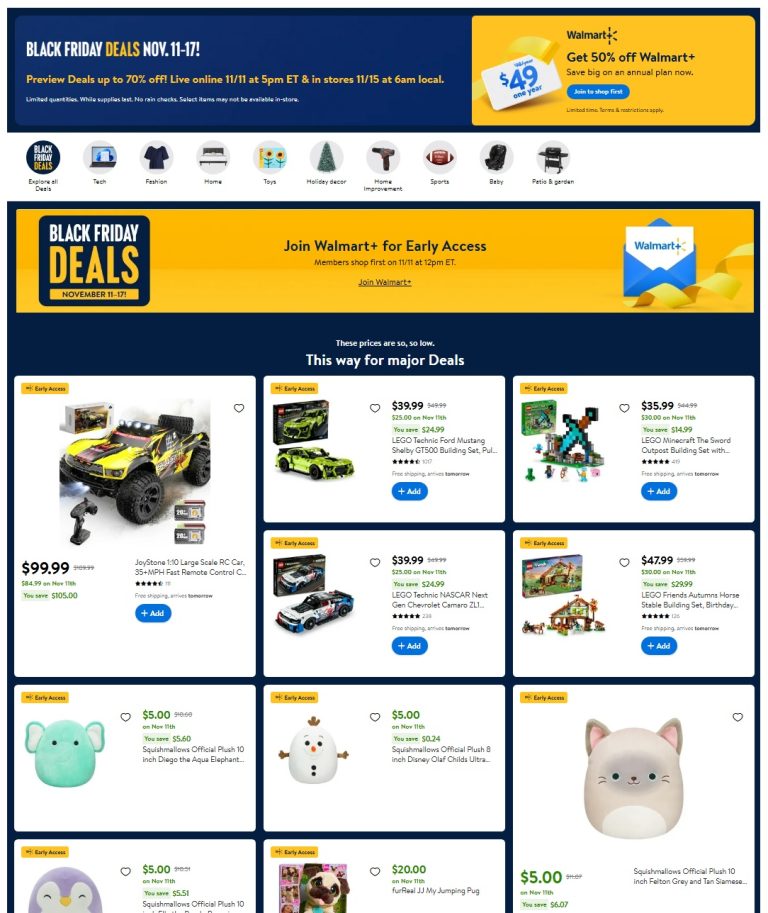 Wal-Mart US LEGO Early Black Friday 2024 Deals - Pre-Black Friday November 2024