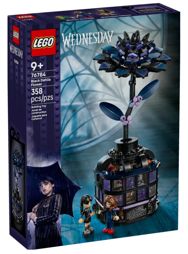 LEGO Wednesday 76784 Black Dahlia Flower August 2025 Release Date Front Box