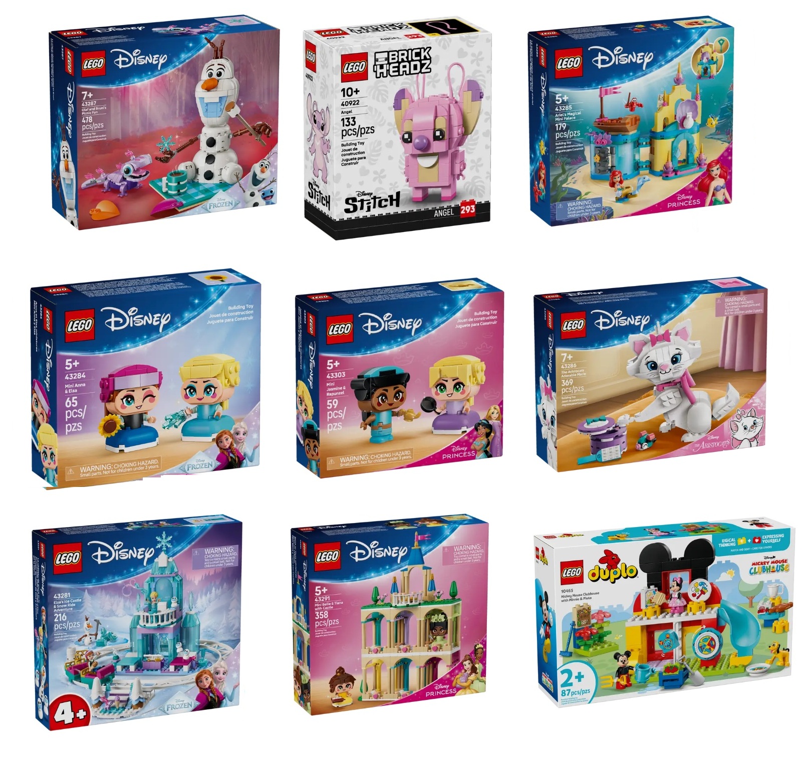 Eight LEGO Disney January 2026 Sets (43303 43291 43287 43286 43285