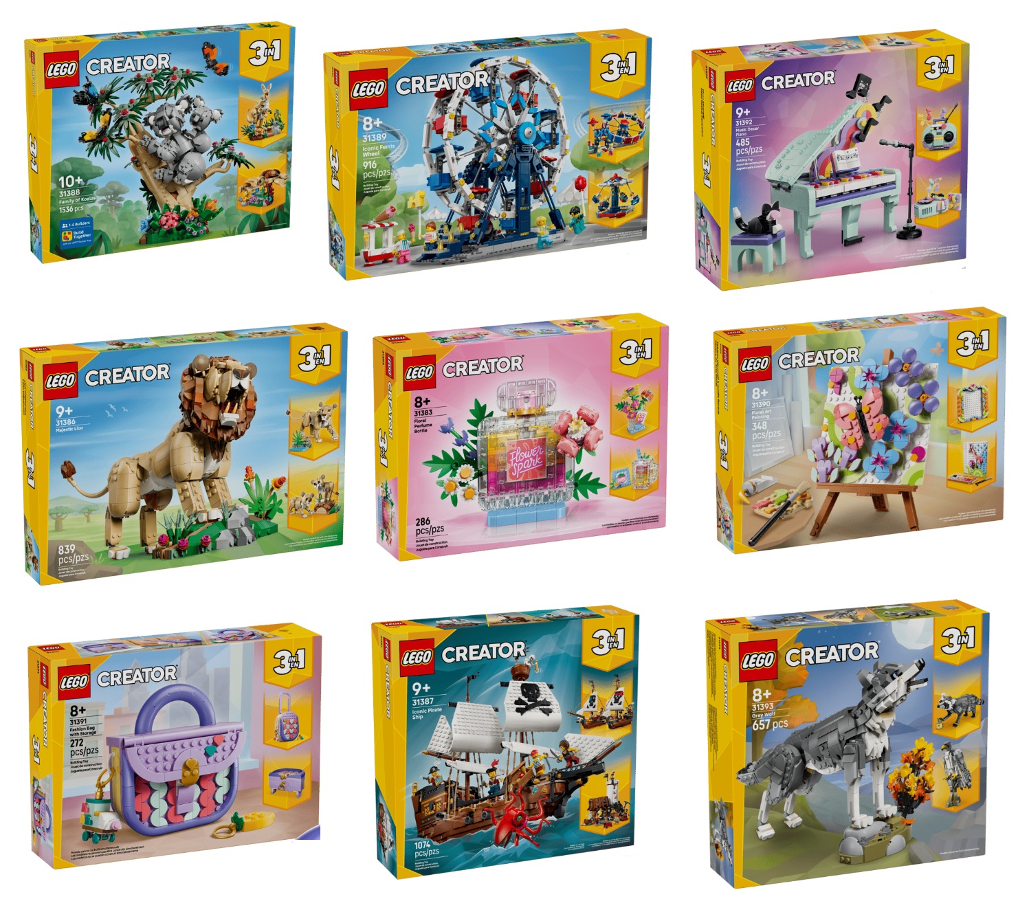 Nine LEGO Creator 3in1 Summer June 2026 Sets Revealed: Release