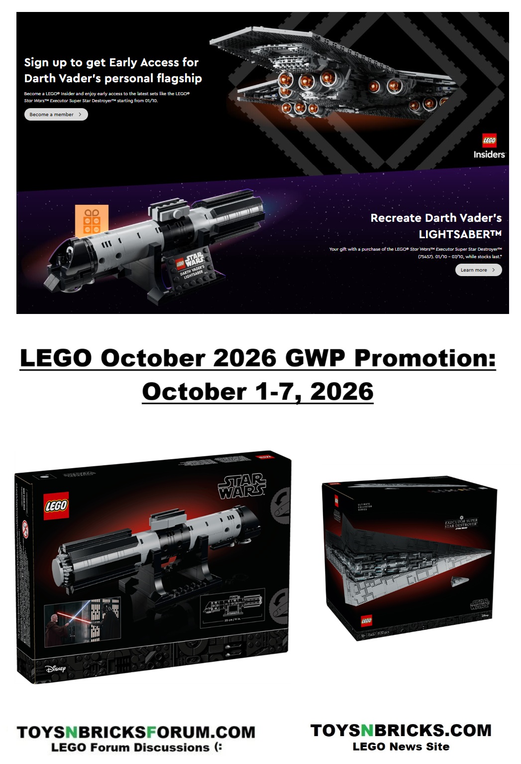 LEGO Star Wars 40897 Darth Vader's Lightsaber GWP Gift with